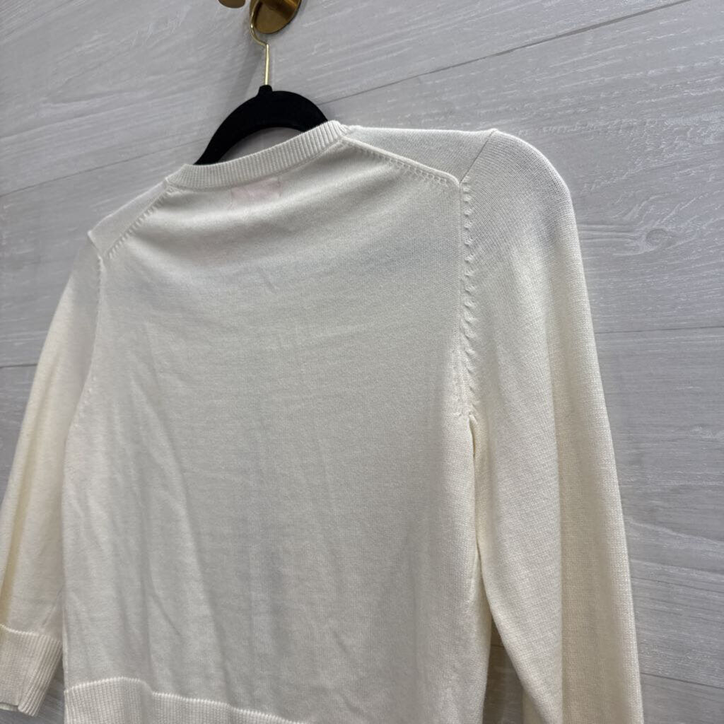 Lilly Pulitzer White Cropped Cardigan Sweater Small