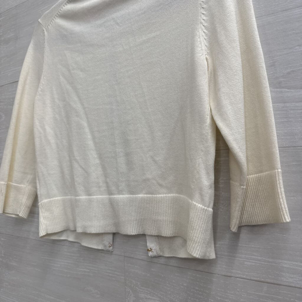 Lilly Pulitzer White Cropped Cardigan Sweater Small