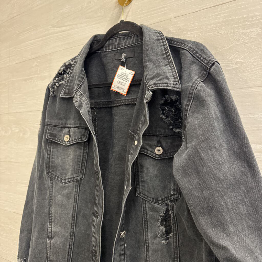 Missguided Black Distressed Denim Jacket 6