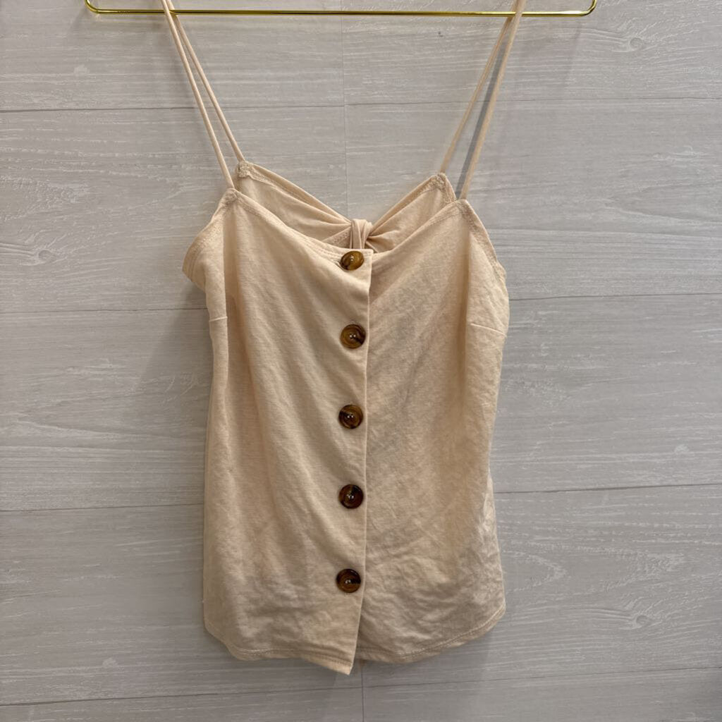 Top Shop Beige Button Front Tank Top 6