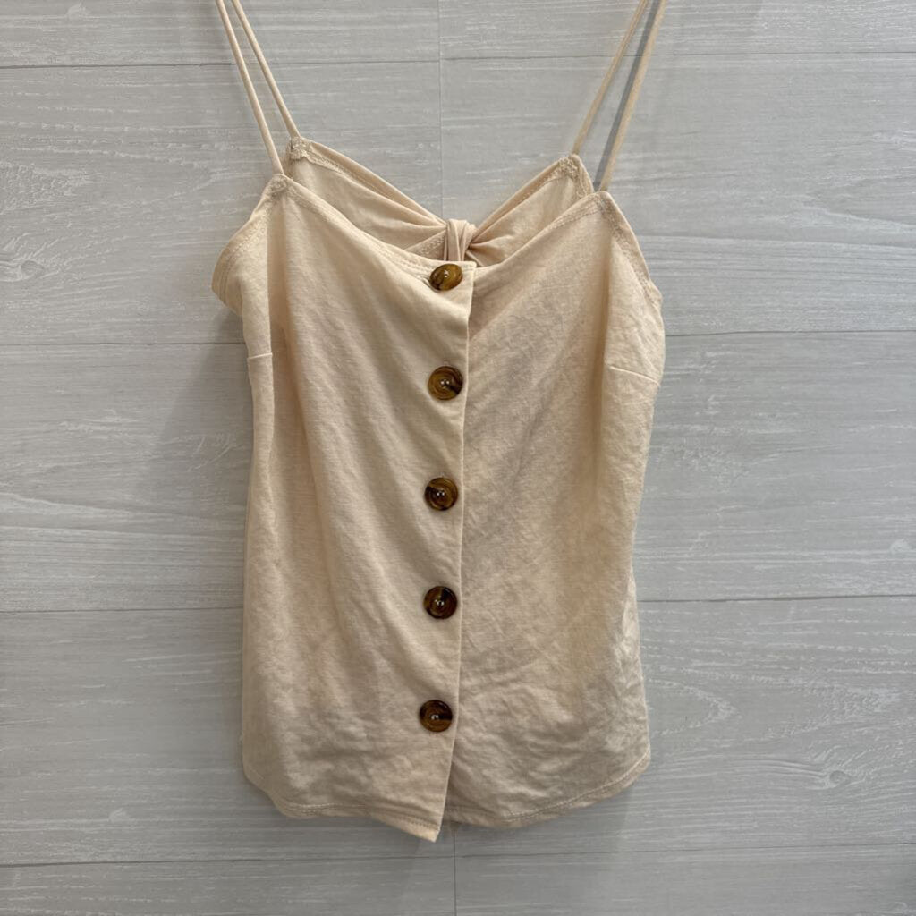 Top Shop Beige Button Front Tank Top 6
