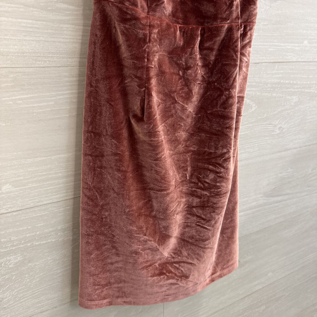 NBD Mauve Velvet Lace Up Back Mini Dress Small