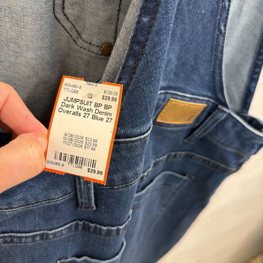 BP Dark Wash Denim Overalls 27