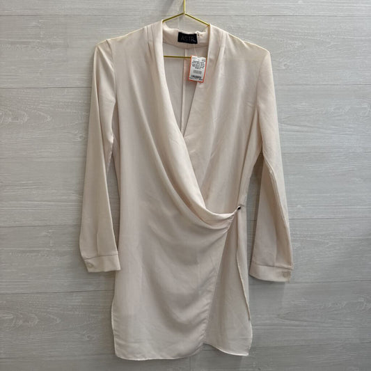 ASTR White Sheer Long Sleeve Wrap Mini Dress Small