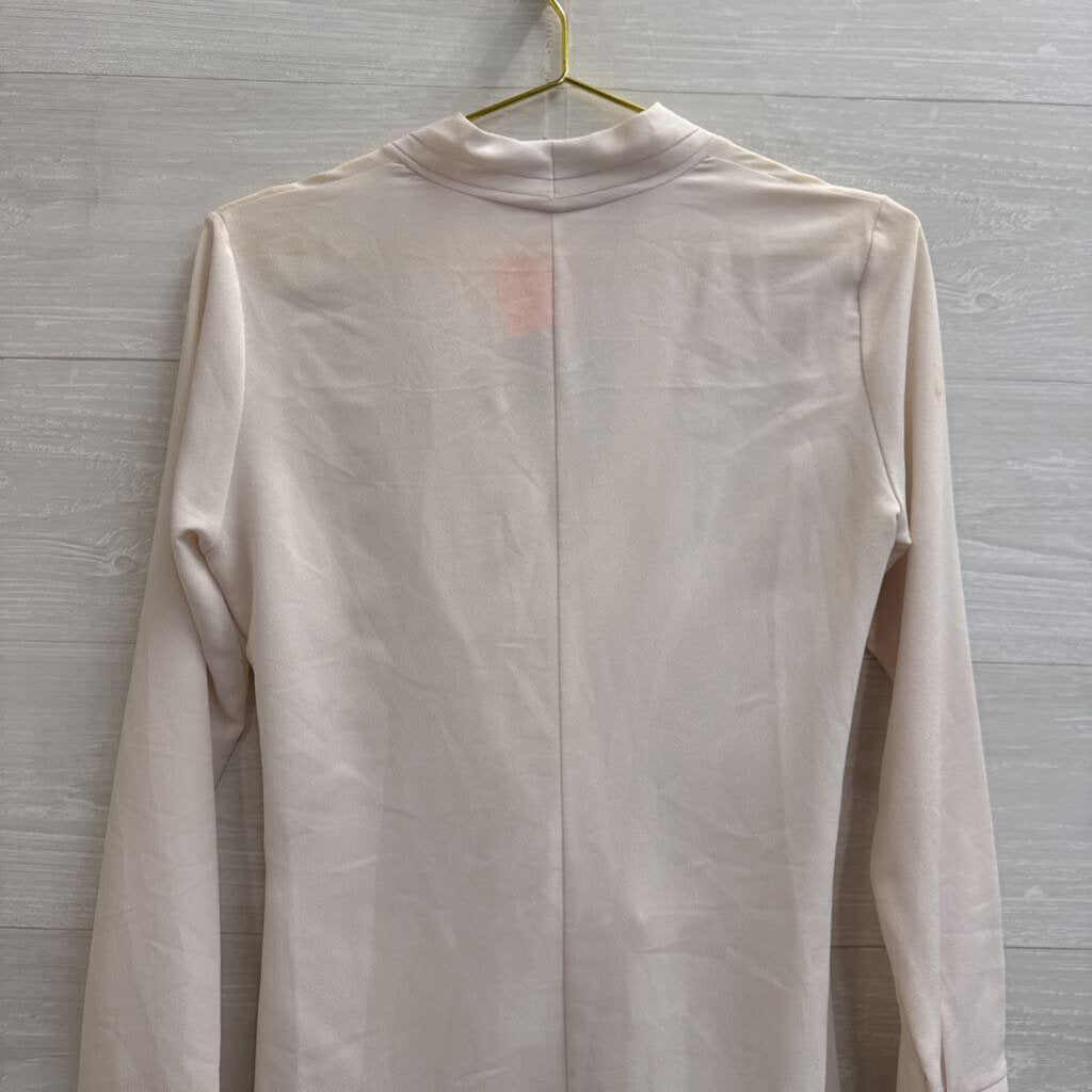 ASTR White Sheer Long Sleeve Wrap Mini Dress Small