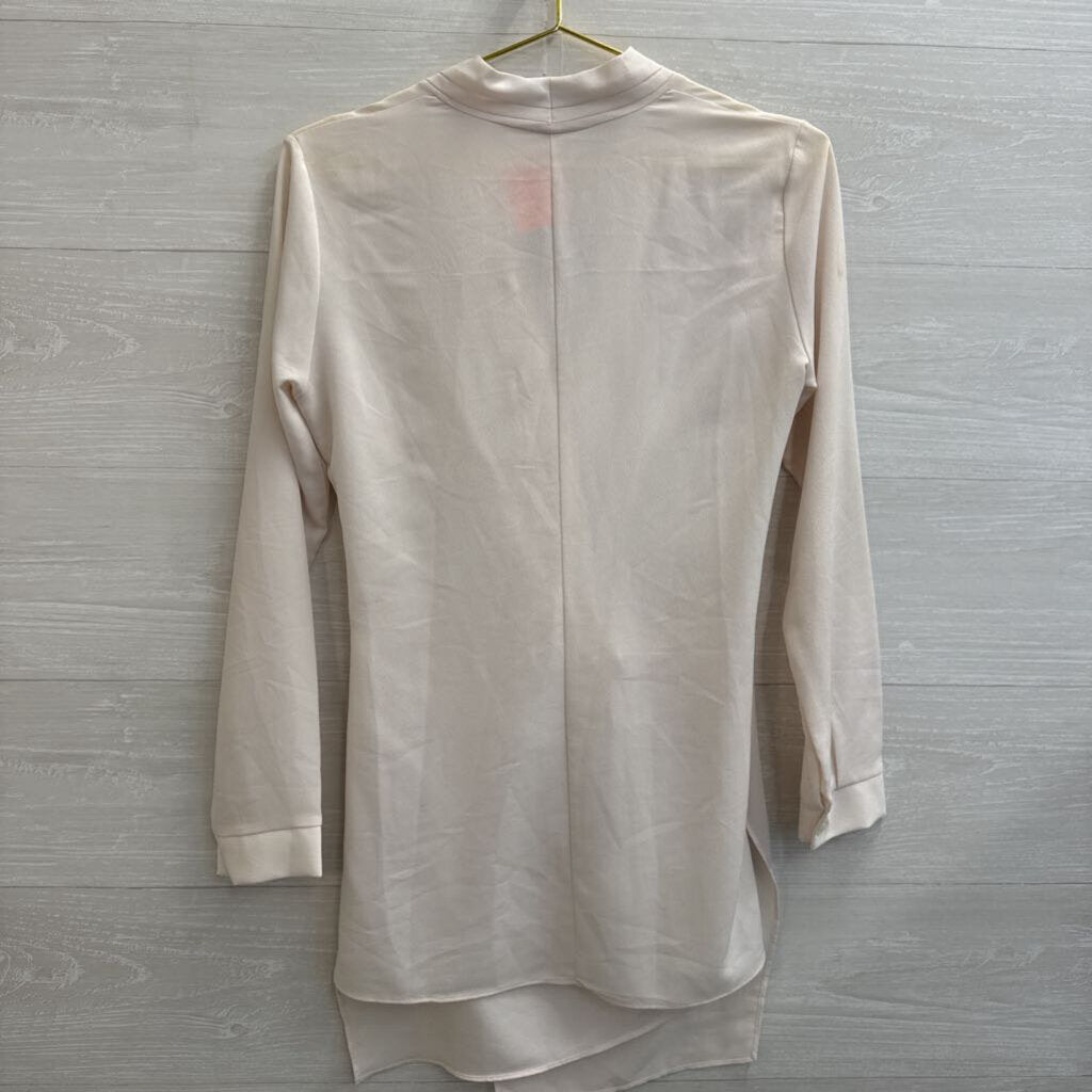 ASTR White Sheer Long Sleeve Wrap Mini Dress Small