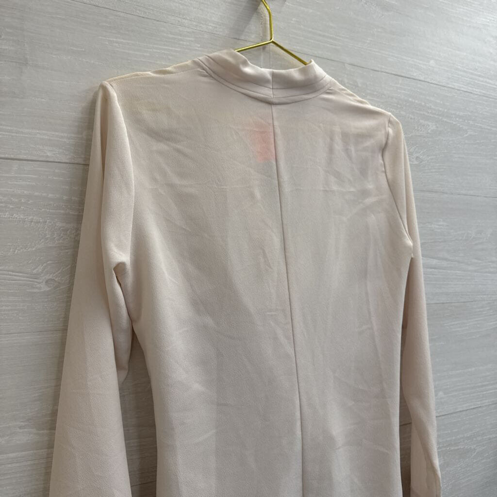 ASTR White Sheer Long Sleeve Wrap Mini Dress Small