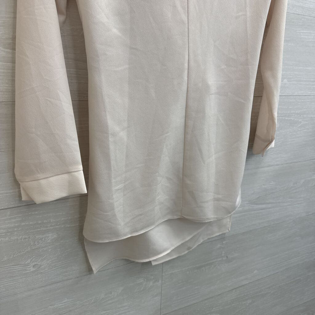ASTR White Sheer Long Sleeve Wrap Mini Dress Small