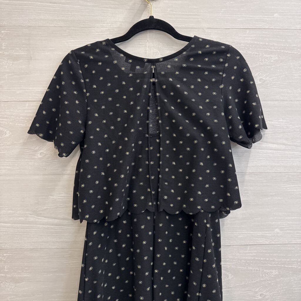 Top Shop Black/ Yellow Print Short Sleeve Dress 4