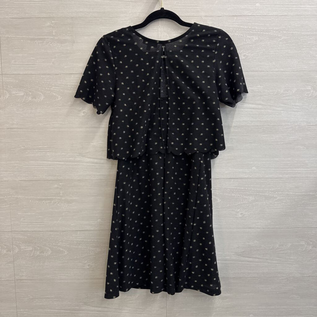 Top Shop Black/ Yellow Print Short Sleeve Dress 4