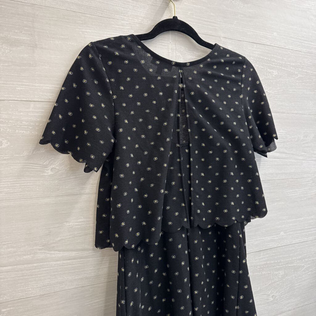 Top Shop Black/ Yellow Print Short Sleeve Dress 4