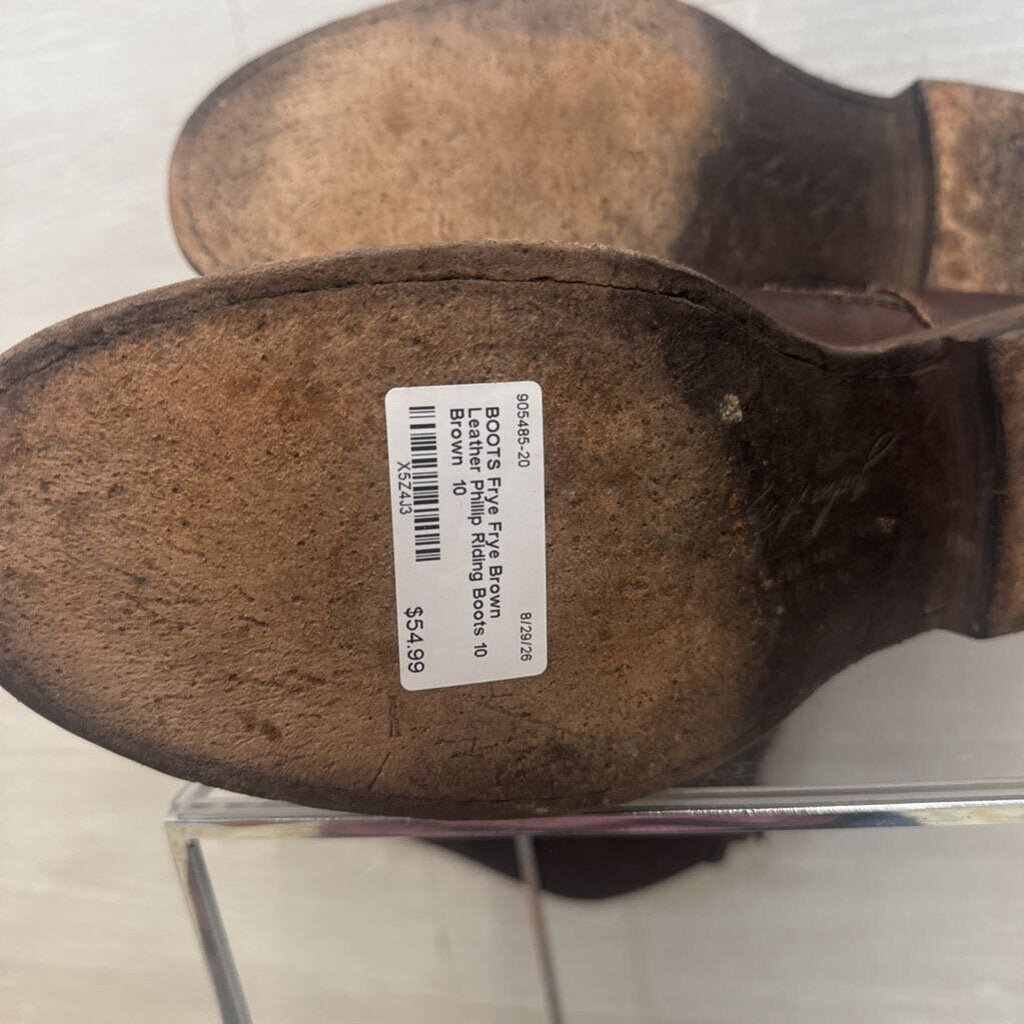 Frye Brown Leather Phillip Riding Boots 10