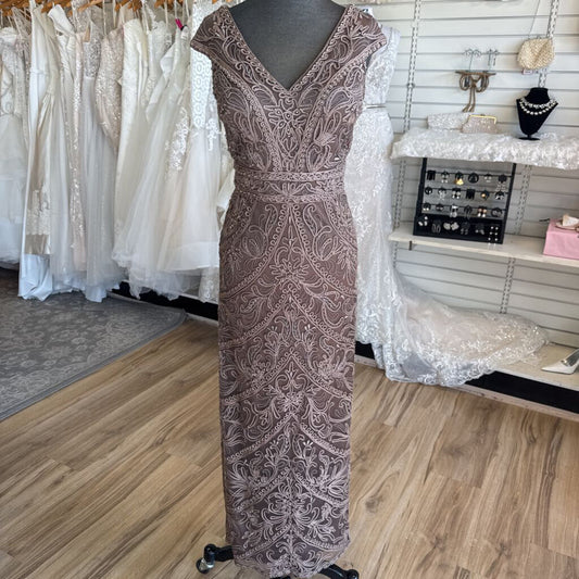 Cameron Blake Brown 3D Print Long Formal Dress Medium