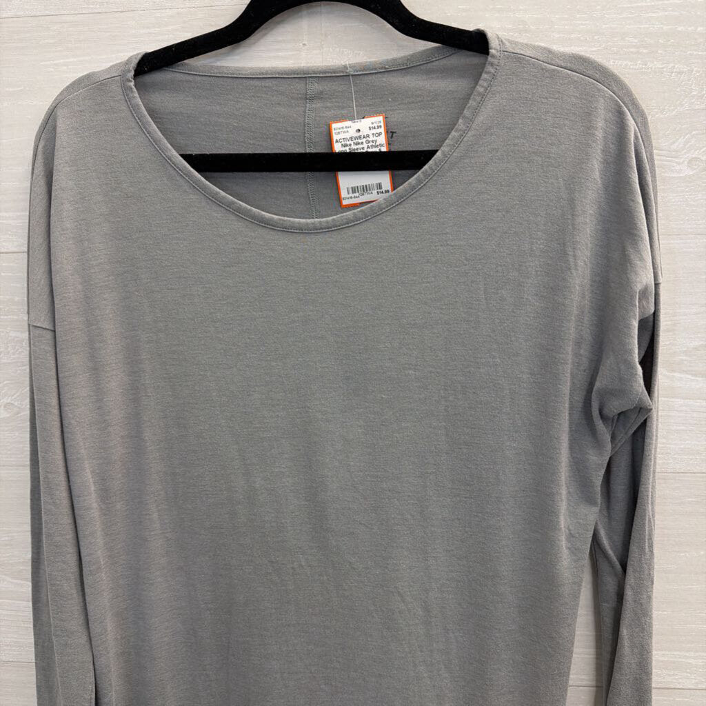 Nike Grey Long Sleeve Athletic Top Small