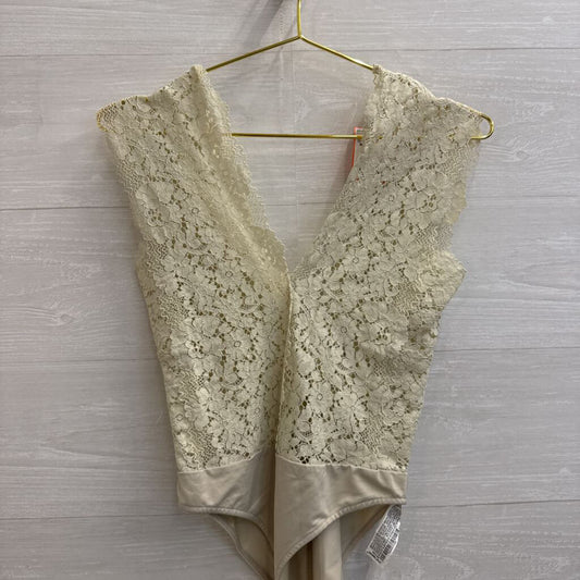 Zara Cream Lace Tank Bodysuit Small