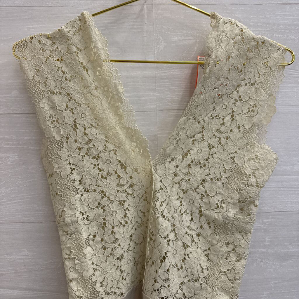 Zara Cream Lace Tank Bodysuit Small