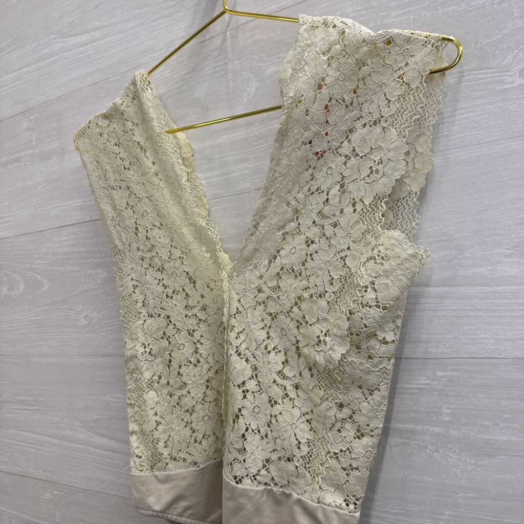 Zara Cream Lace Tank Bodysuit Small