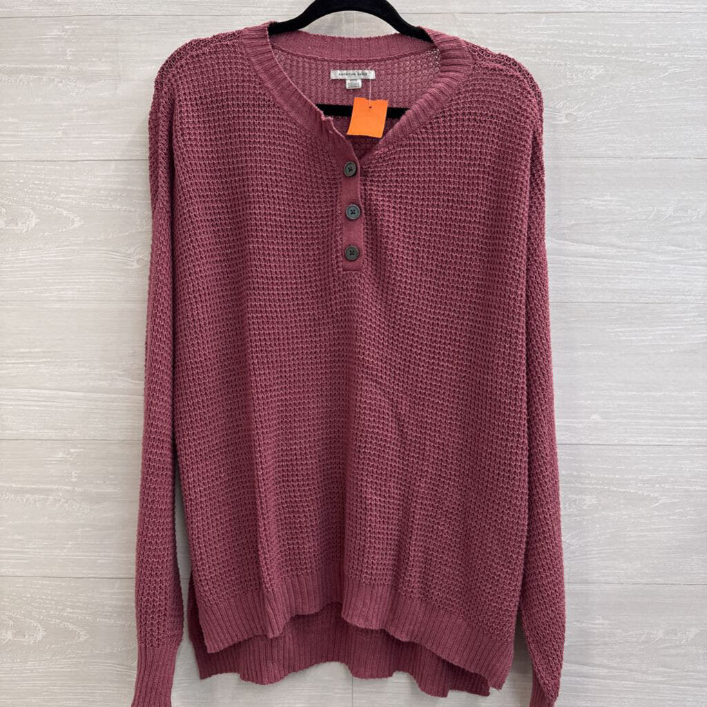 American Eagle Purple Knit Long Sleeve Sweater Top Medium