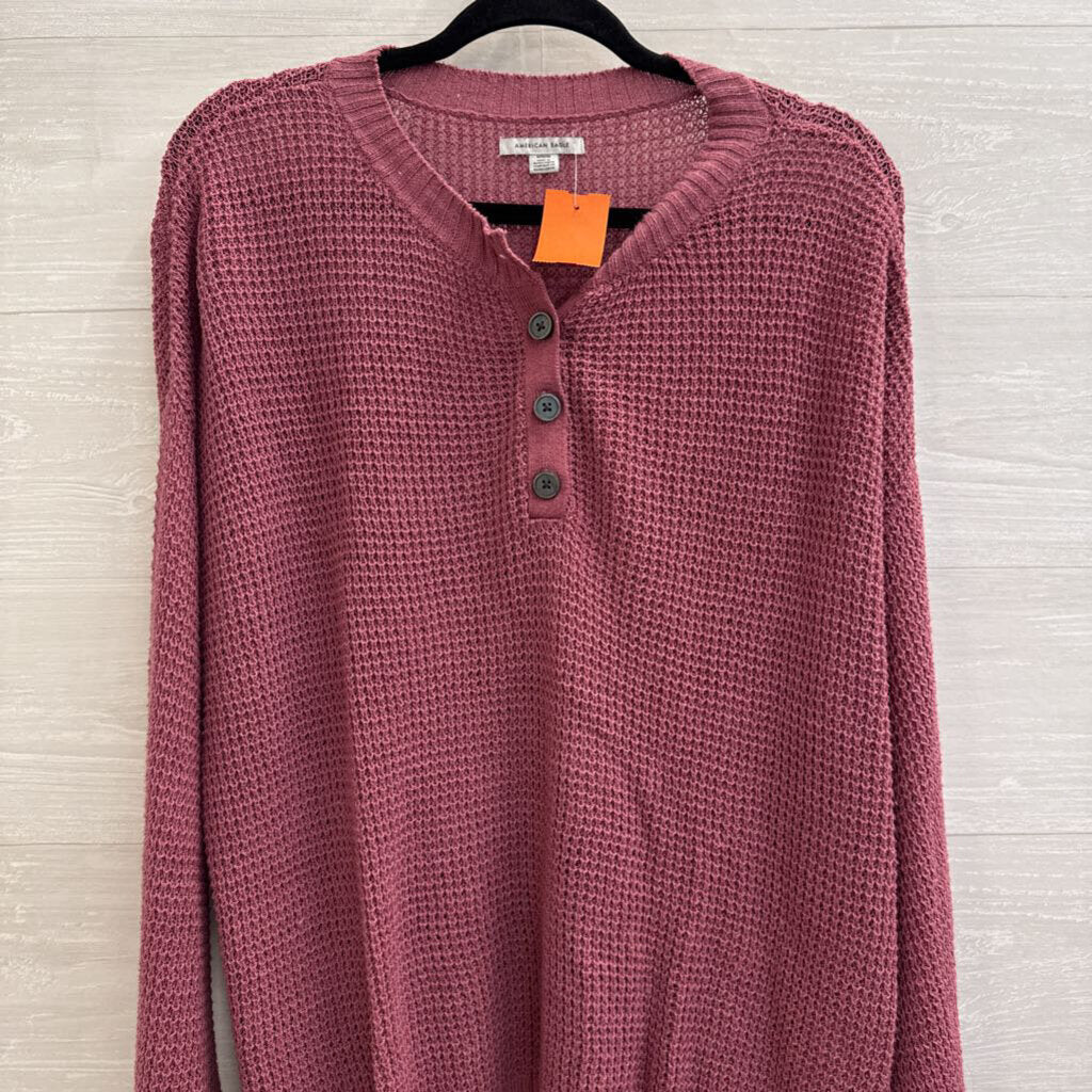 American Eagle Purple Knit Long Sleeve Sweater Top Medium