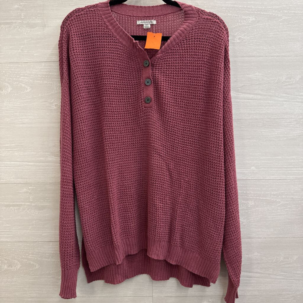 American Eagle Purple Knit Long Sleeve Sweater Top Medium