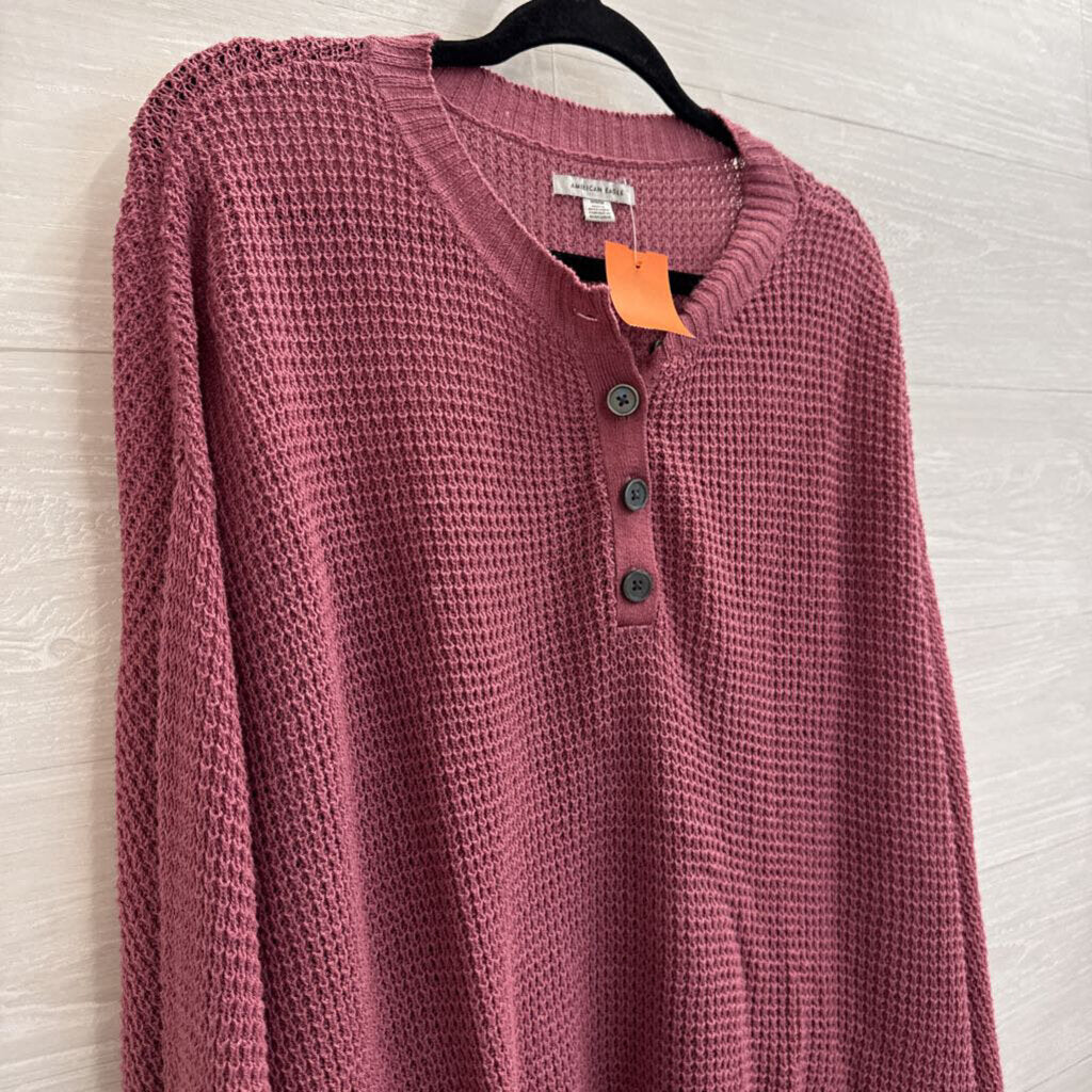 American Eagle Purple Knit Long Sleeve Sweater Top Medium