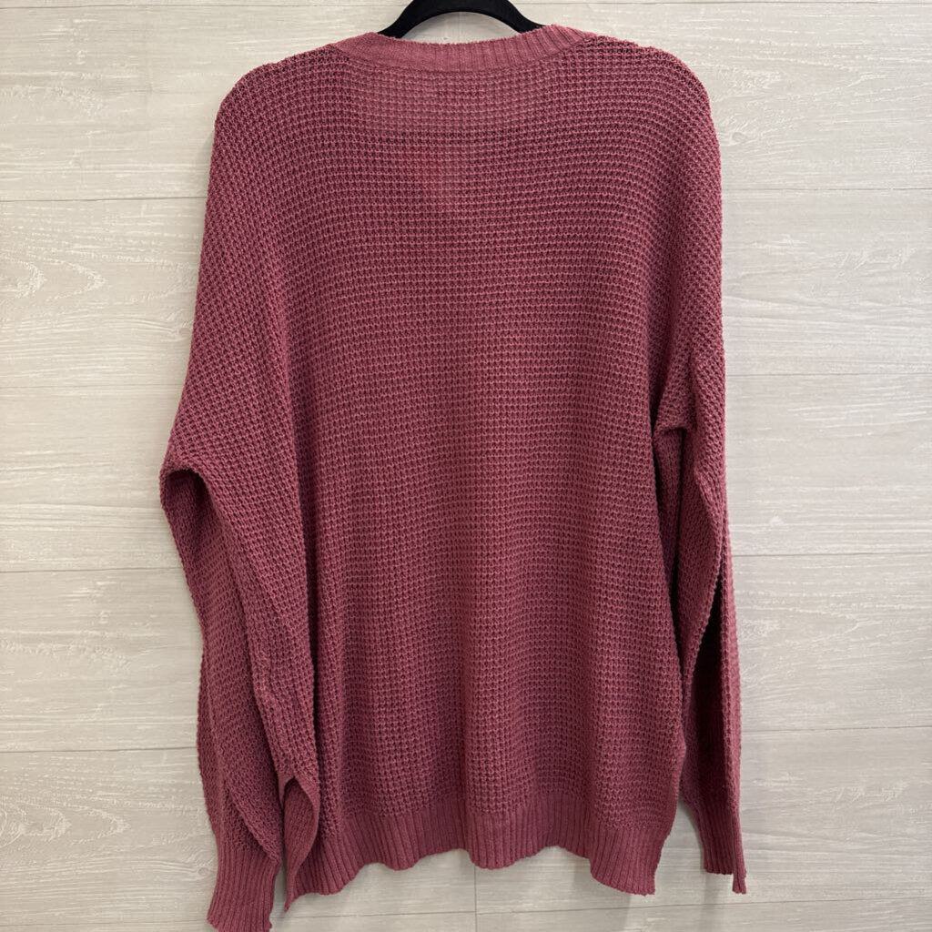 American Eagle Purple Knit Long Sleeve Sweater Top Medium