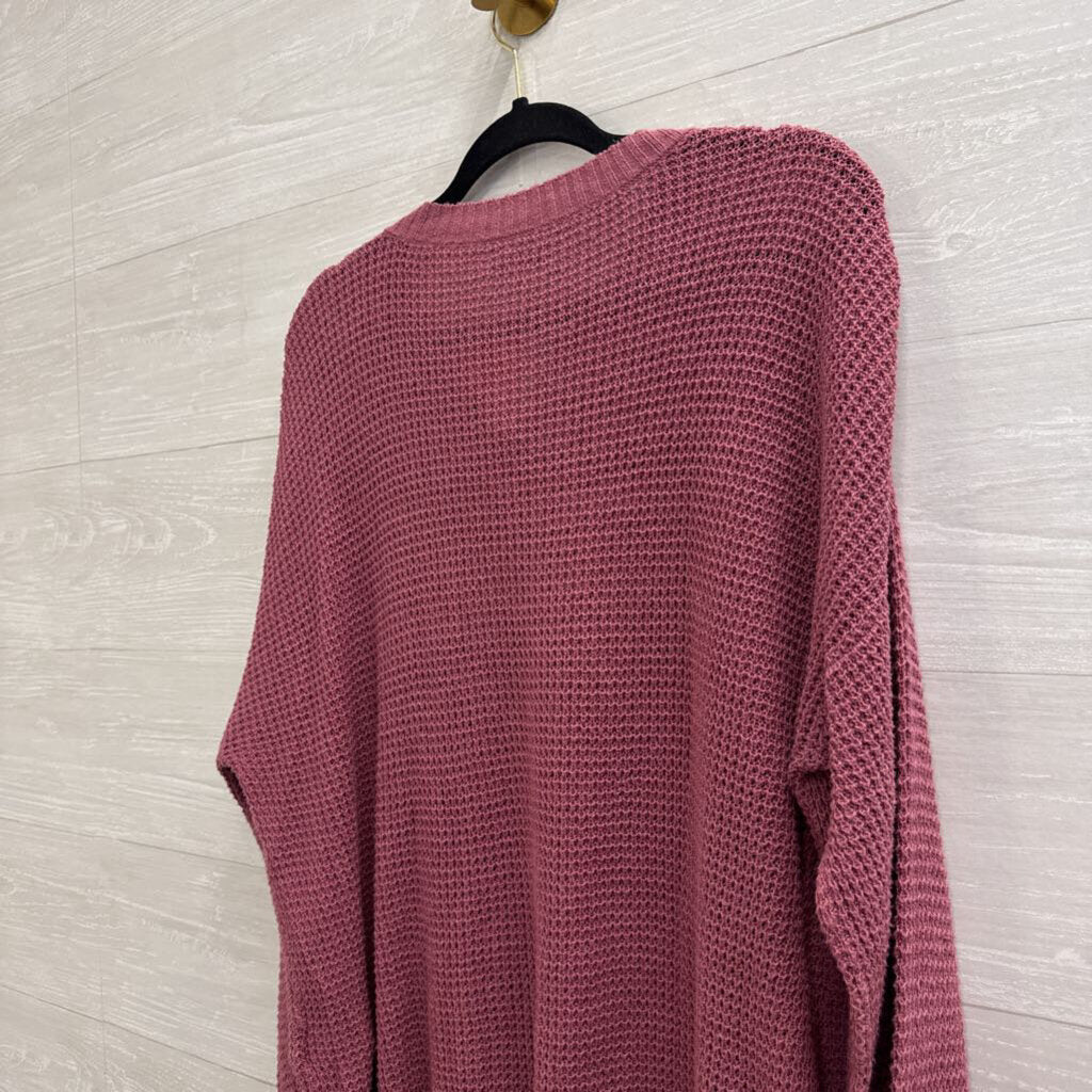 American Eagle Purple Knit Long Sleeve Sweater Top Medium