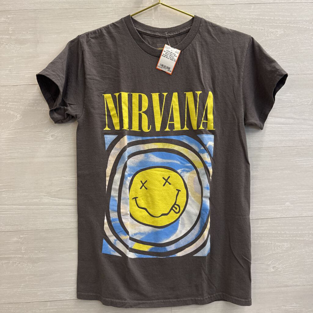 Nirvana Grey/ Multi Short Sleeve Graphic Tee Extra Small