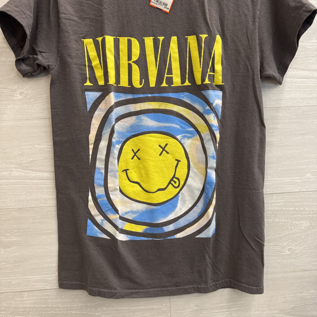 Nirvana Grey/ Multi Short Sleeve Graphic Tee Extra Small