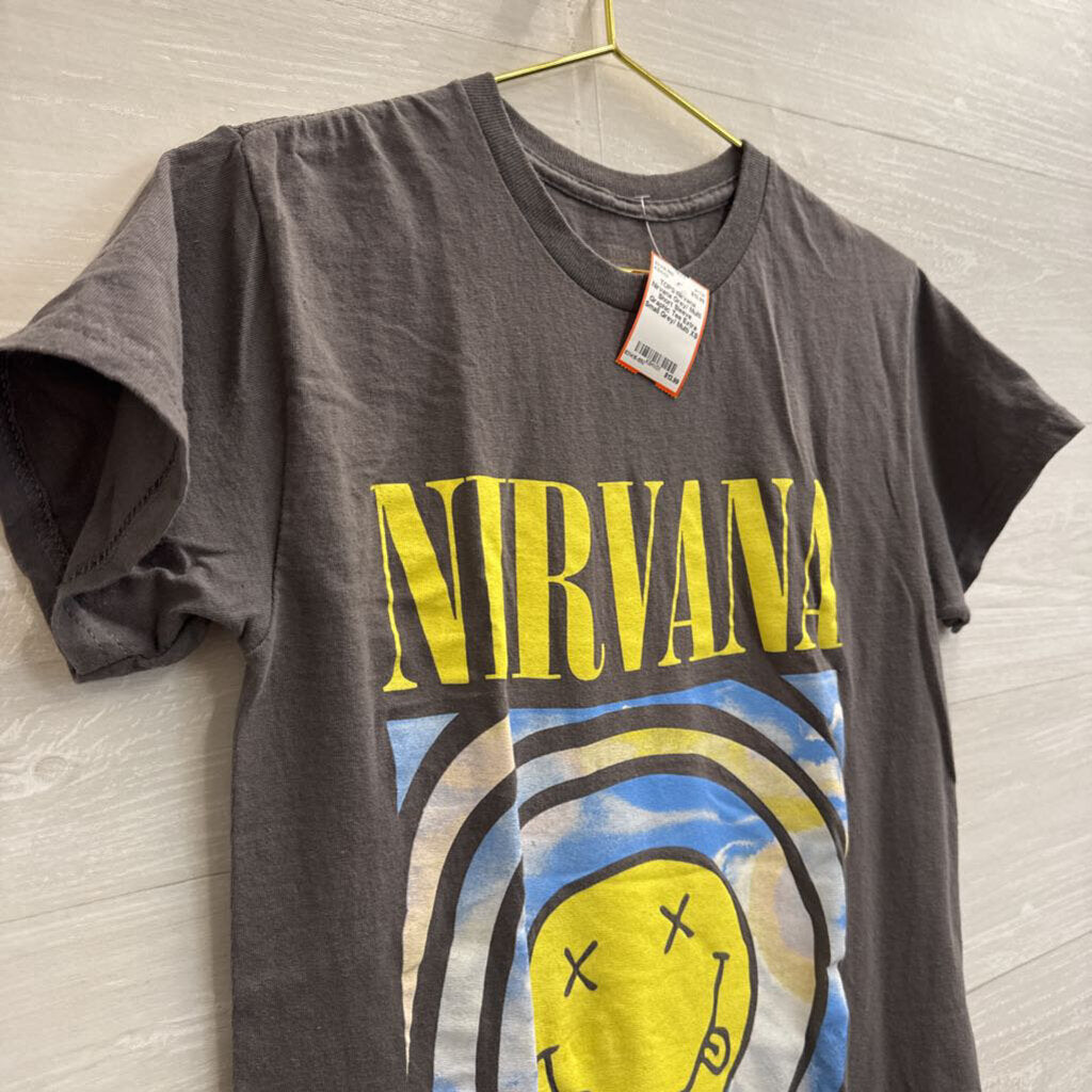 Nirvana Grey/ Multi Short Sleeve Graphic Tee Extra Small