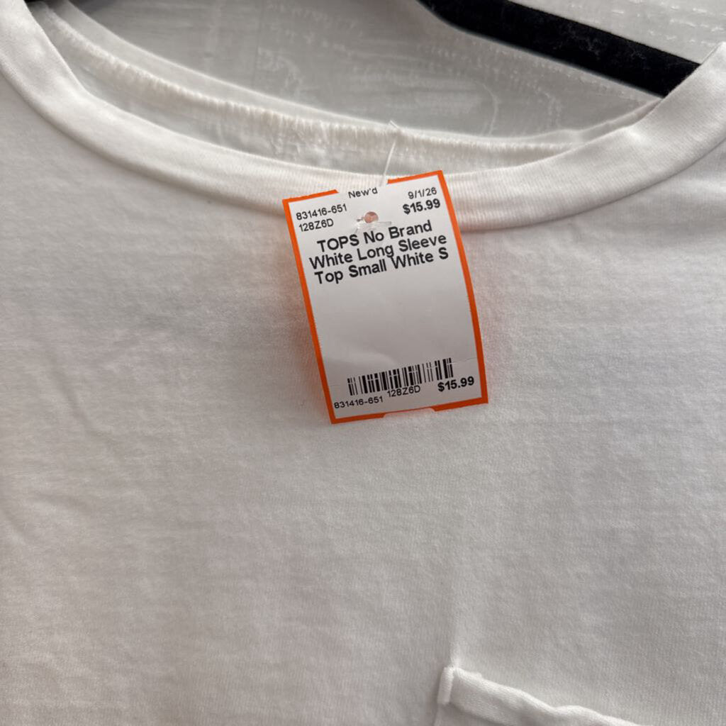 White Long Sleeve Top Small