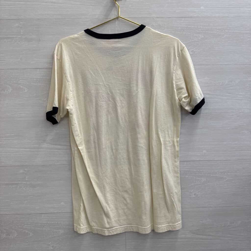 Super Nintendo Cream/ Black Mario Kart Short Sleeve Graphic Tee Medium