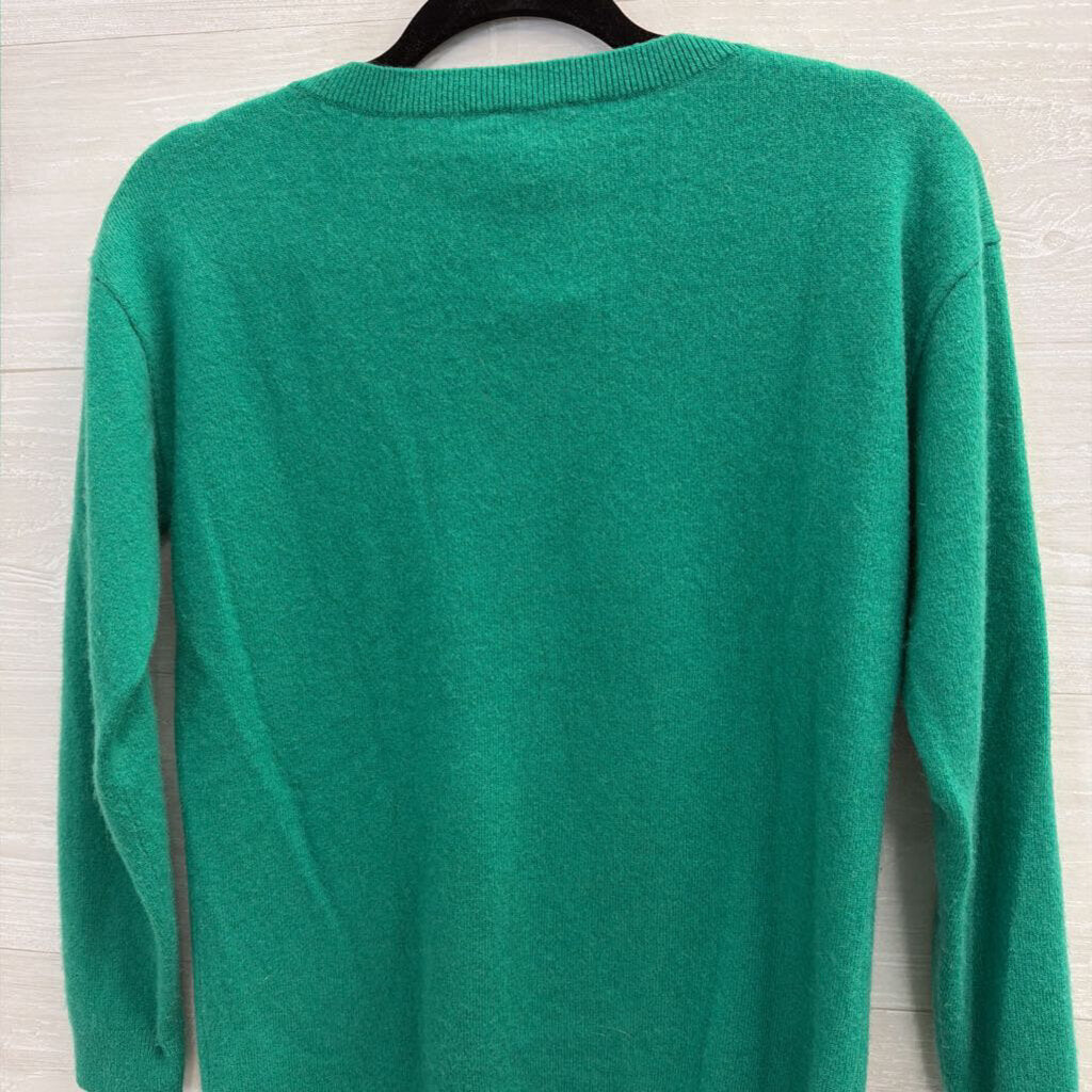 Talbots Green Pure Cashmere Long Sleeve Sweater Top Medium Petite