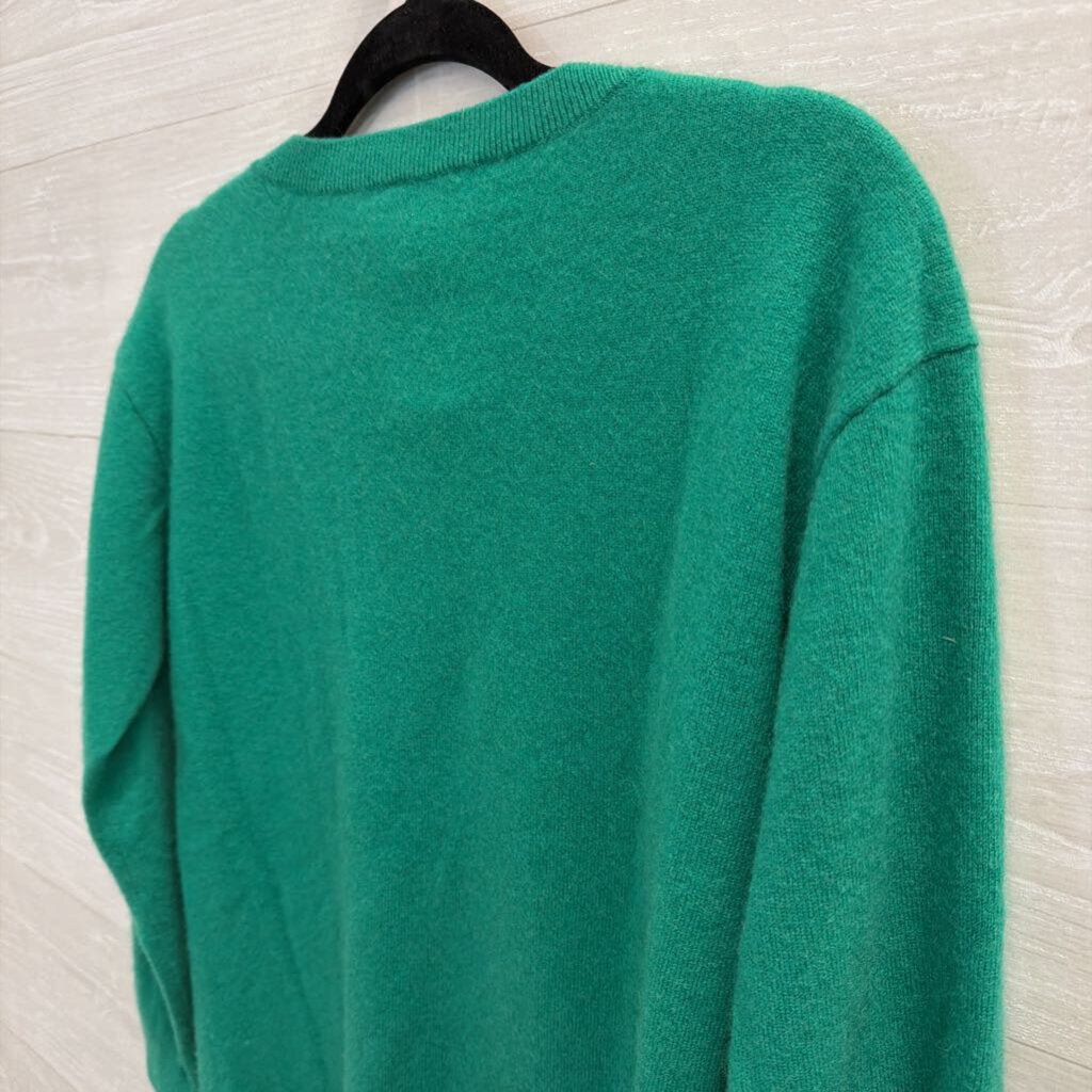 Talbots Green Pure Cashmere Long Sleeve Sweater Top Medium Petite