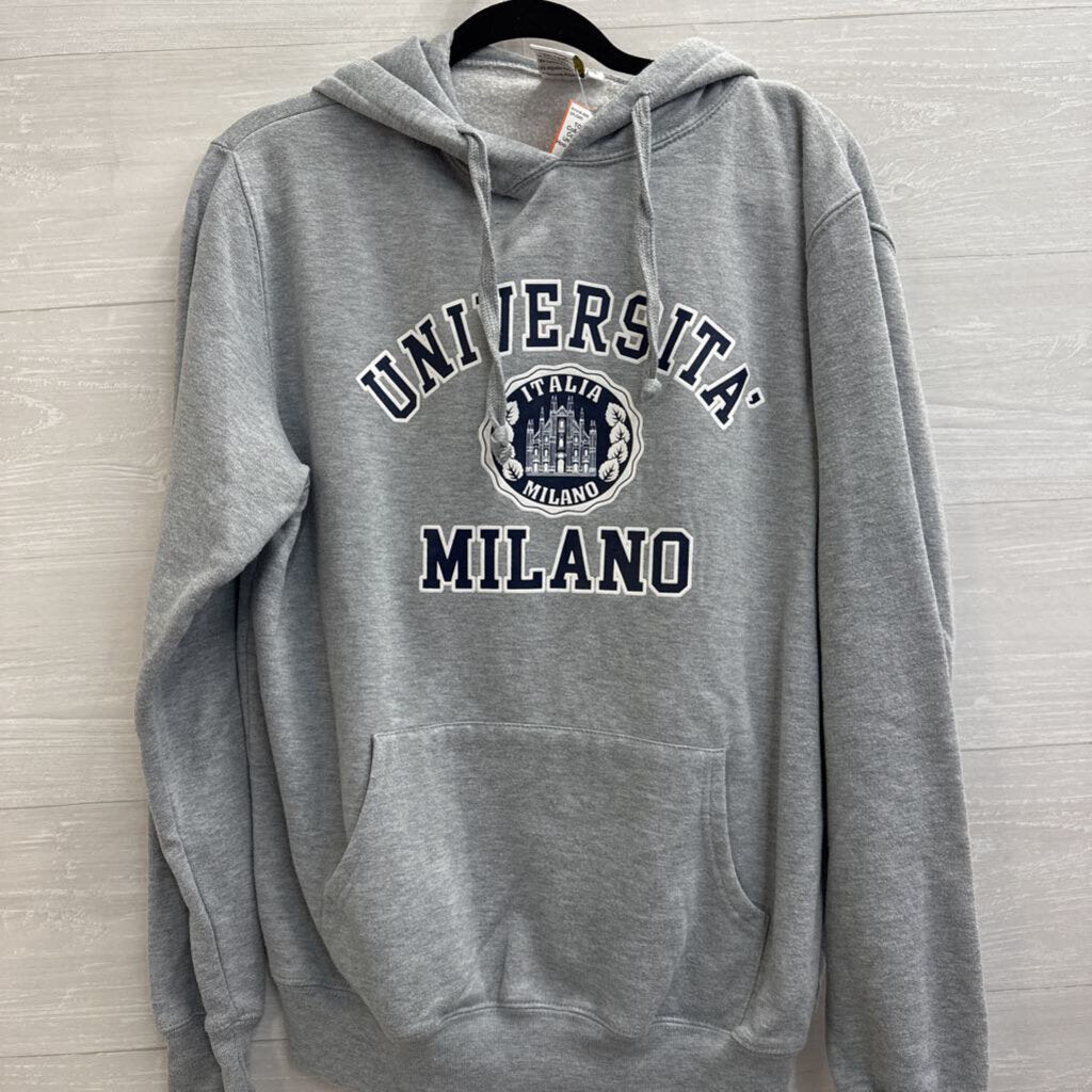 Lemon Collection Grey Universita Milano Hoodie Large