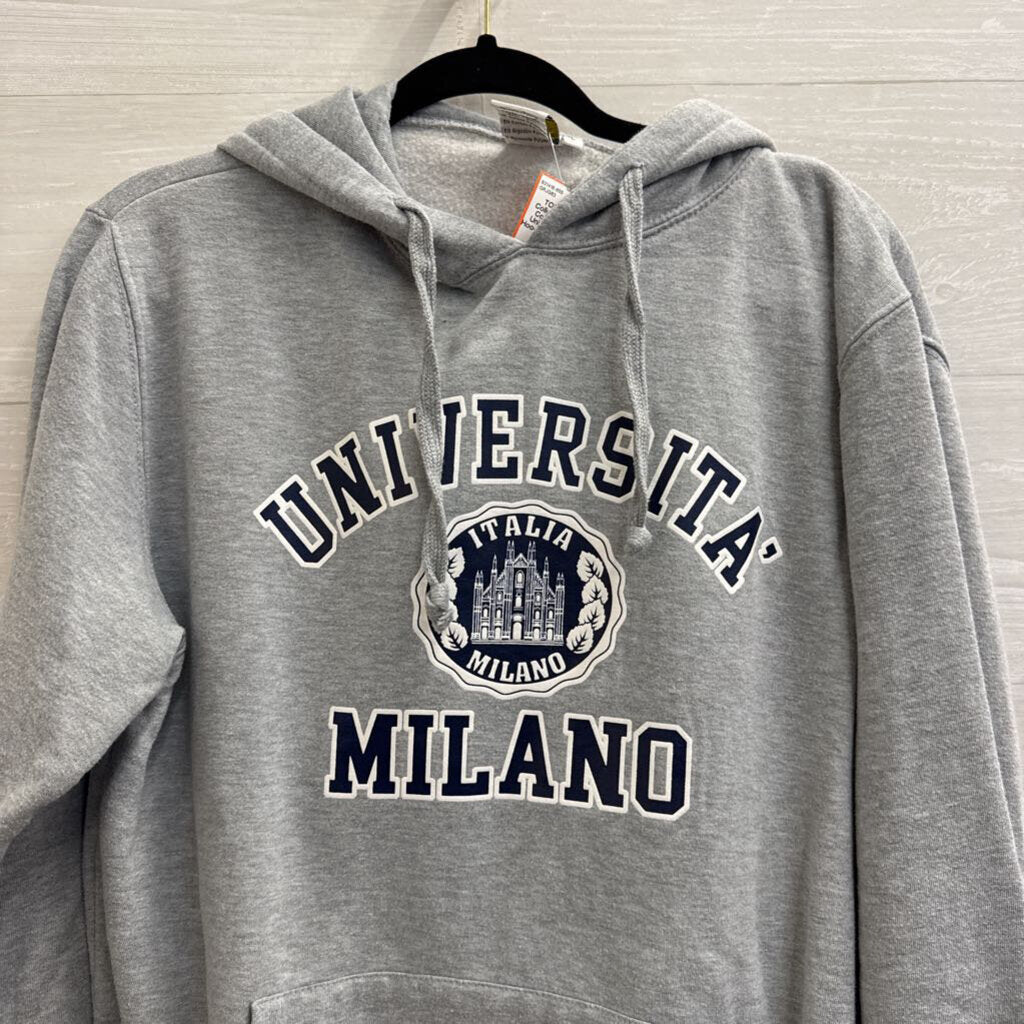 Lemon Collection Grey Universita Milano Hoodie Large