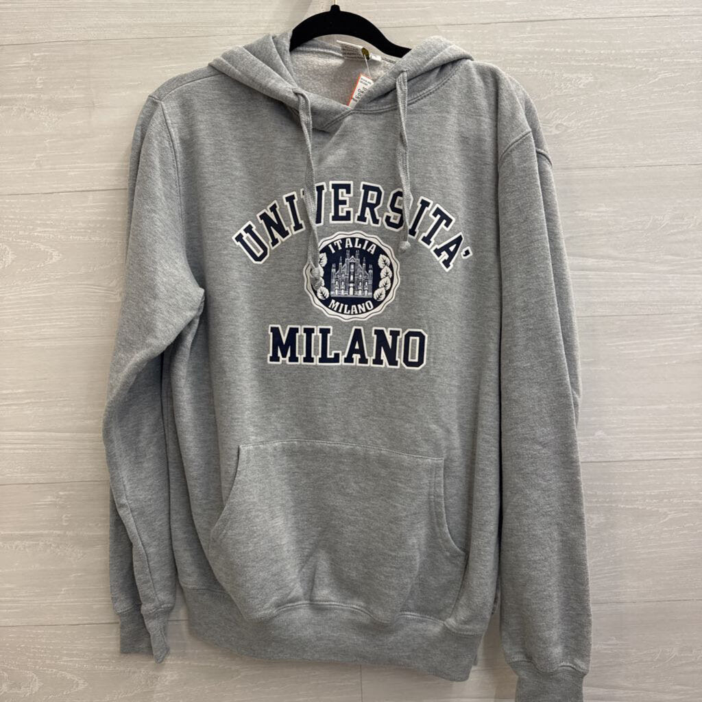 Lemon Collection Grey Universita Milano Hoodie Large