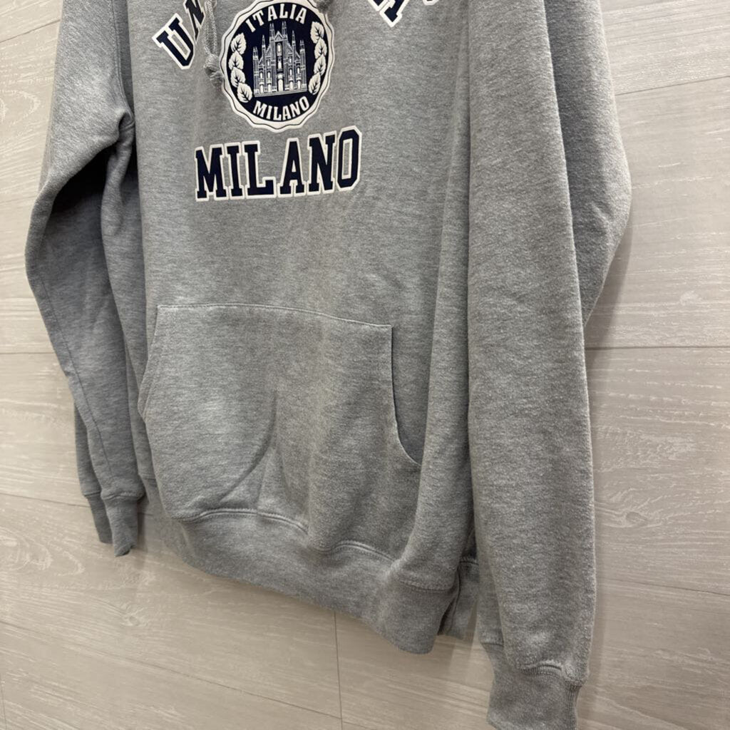Lemon Collection Grey Universita Milano Hoodie Large