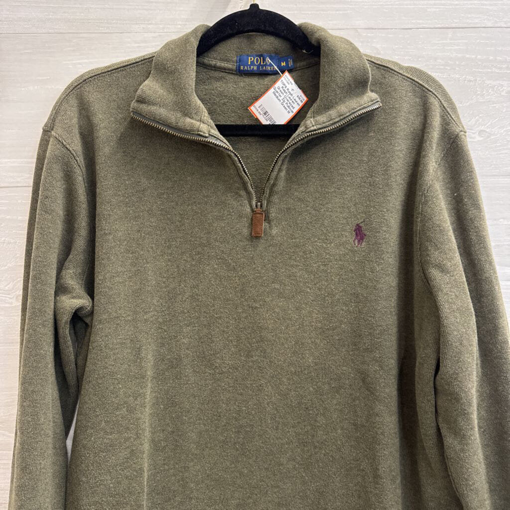 Ralph Lauren Green Oversized Quarter Zip Pullover Medium