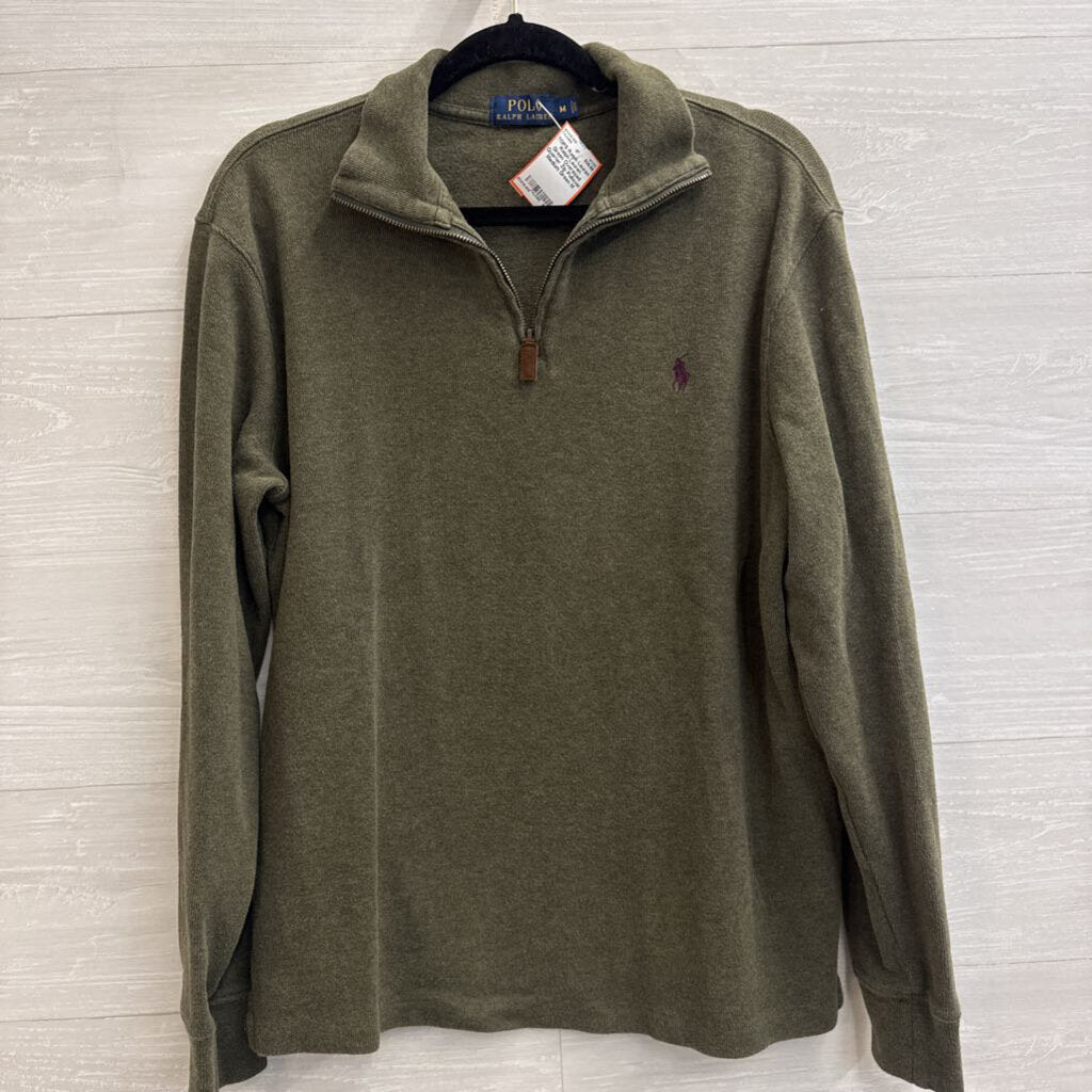 Ralph Lauren Green Oversized Quarter Zip Pullover Medium