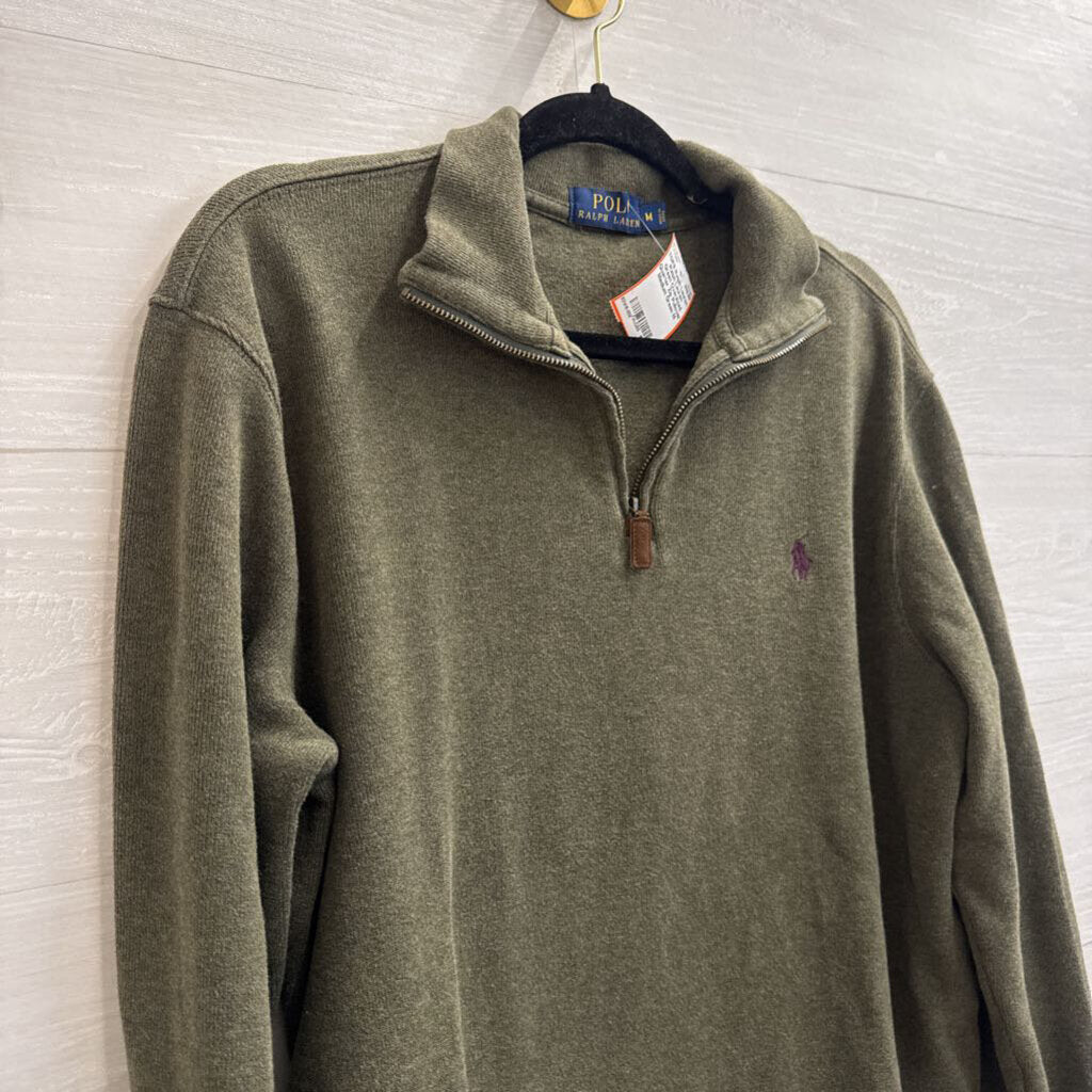 Ralph Lauren Green Oversized Quarter Zip Pullover Medium