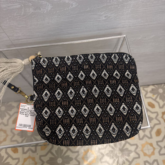 Dolce Vita Black/ Beige Print Wristlet Purse