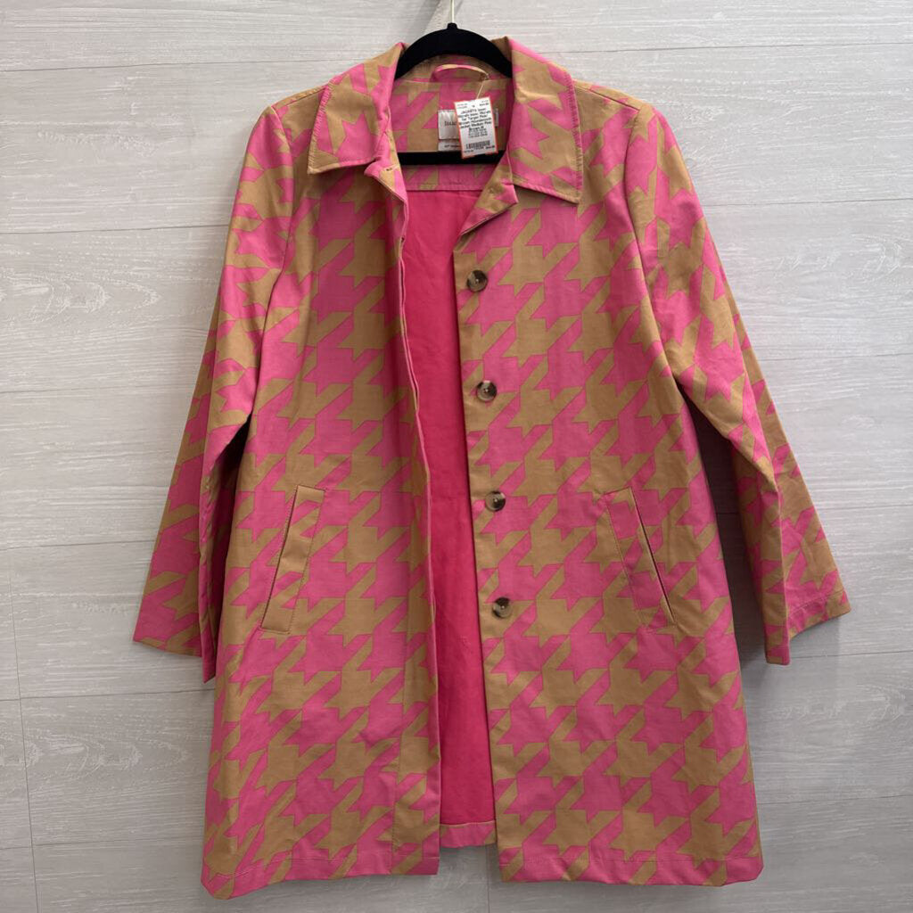 Isaac Mizrahi for Target Pink/ Brown Houndstooth Jacket Medium
