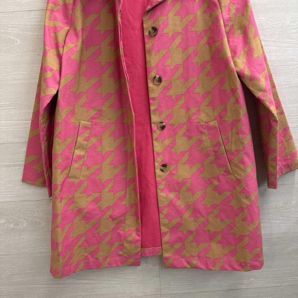 Isaac Mizrahi for Target Pink/ Brown Houndstooth Jacket Medium