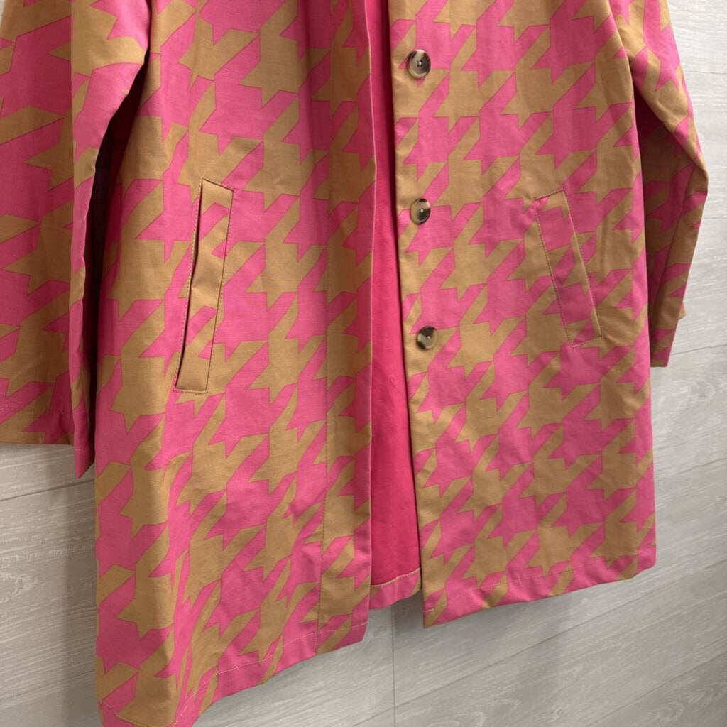 Isaac Mizrahi for Target Pink/ Brown Houndstooth Jacket Medium