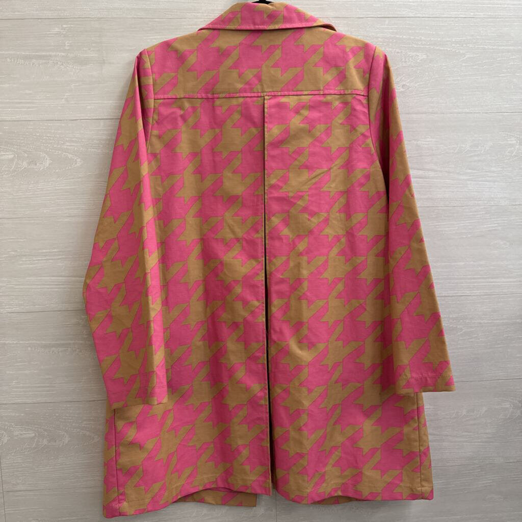Isaac Mizrahi for Target Pink/ Brown Houndstooth Jacket Medium