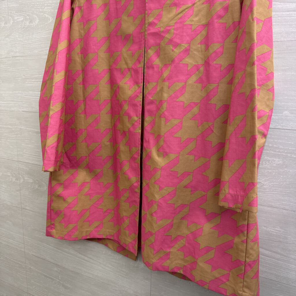 Isaac Mizrahi for Target Pink/ Brown Houndstooth Jacket Medium