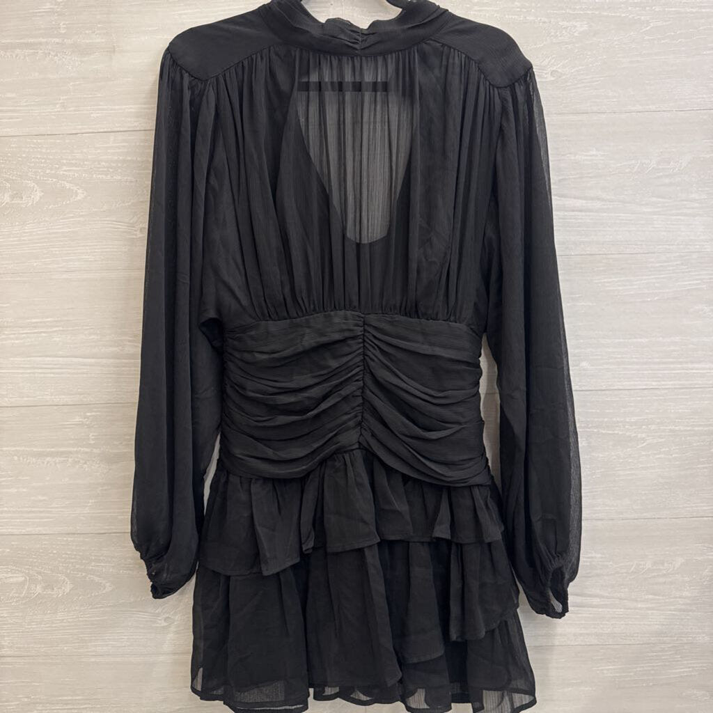 OPT Black Long Sleeve Mock Neck Dress Medium