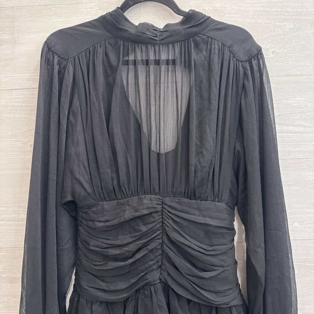 OPT Black Long Sleeve Mock Neck Dress Medium