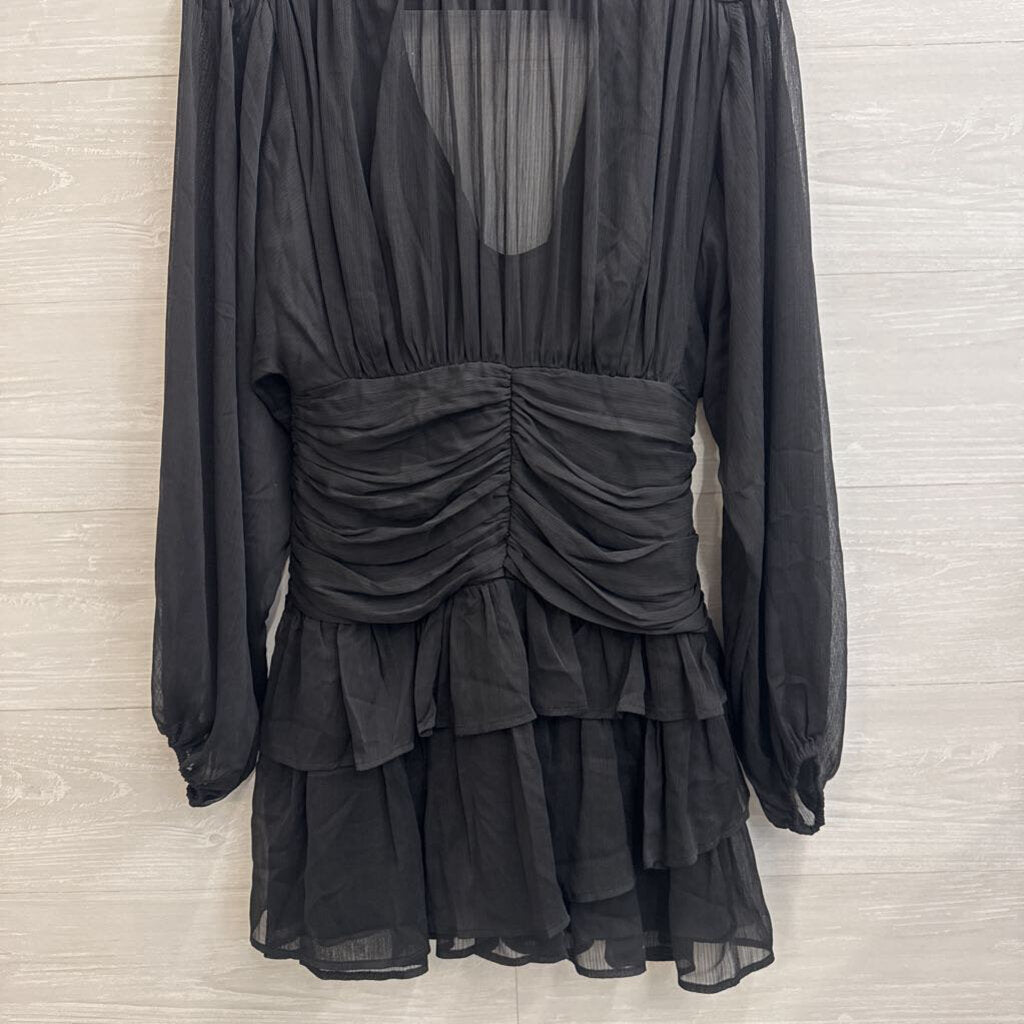 OPT Black Long Sleeve Mock Neck Dress Medium
